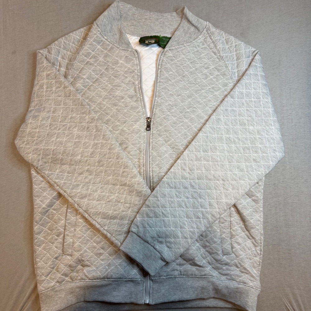 Stillwater Supply Co Mens Quilted Bomber Jacket Gray Full Zip Size Large L - Picture 2 of 5